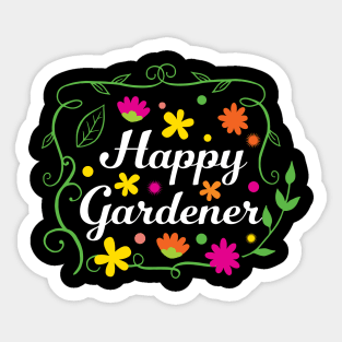 Happy Gardener Floral Decorative Motif Sticker